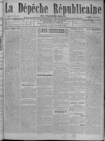 12/01/1910 - La Dépêche républicaine de Franche-Comté [Texte imprimé]
