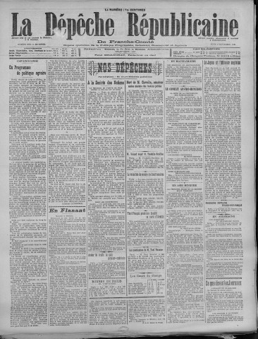 08/09/1921 - La Dépêche républicaine de Franche-Comté [Texte imprimé]