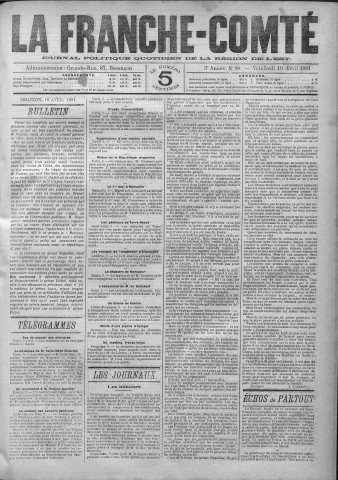 10/04/1891 - La Franche-Comté : journal politique de la région de l'Est