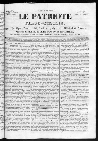 25/11/1832 - Le Patriote franc-comtois