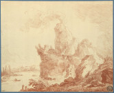 Temple rond sur un haut rocher dominant un lac , [France : Paris], [vers 1790-1794]