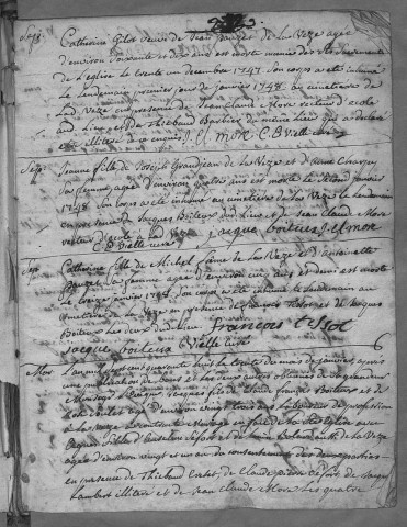 Paroisse de La Vèze : baptêmes (naissances), mariages, sépultures (décès) (1er janvier 1748 - 22 novembre 1762)
