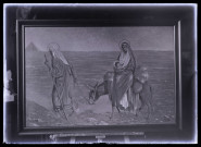 La fuite en Egypte, tableau de Louis Hertig, photographié dans l'atelier