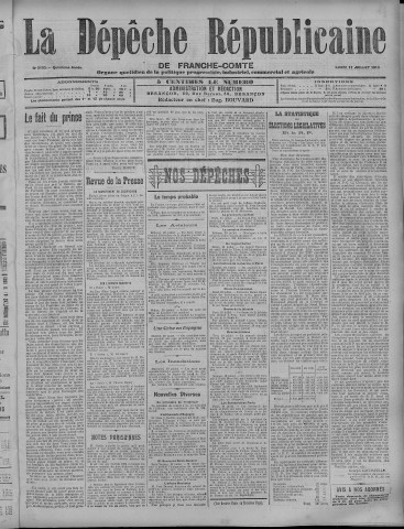 11/07/1910 - La Dépêche républicaine de Franche-Comté [Texte imprimé]