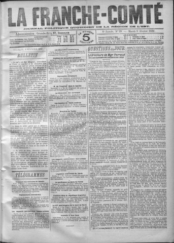 09/02/1892 - La Franche-Comté : journal politique de la région de l'Est