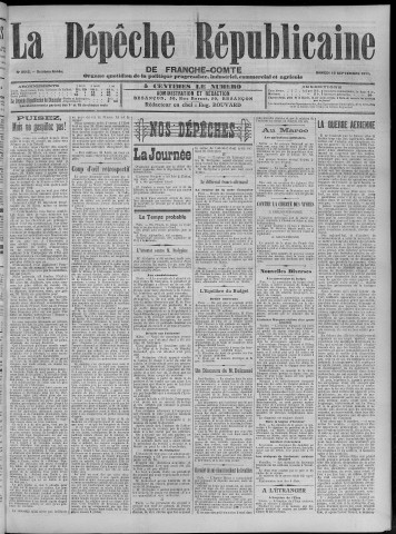 16/09/1911 - La Dépêche républicaine de Franche-Comté [Texte imprimé]