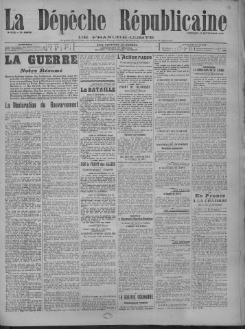 15/09/1916 - La Dépêche républicaine de Franche-Comté [Texte imprimé]