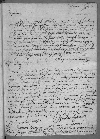 Registre d'établissements militaires : Fort Griffon
baptêmes (naissances), mariages sépultures (décès) (13 février 1766 - 26 octobre 1782)