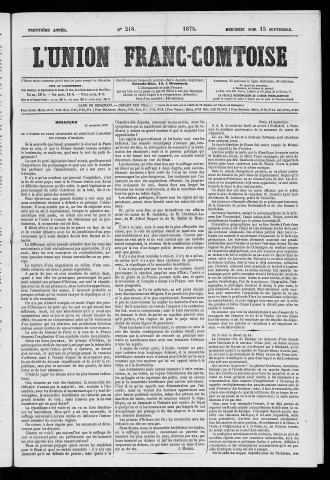 15/09/1875 - L'Union franc-comtoise [Texte imprimé]