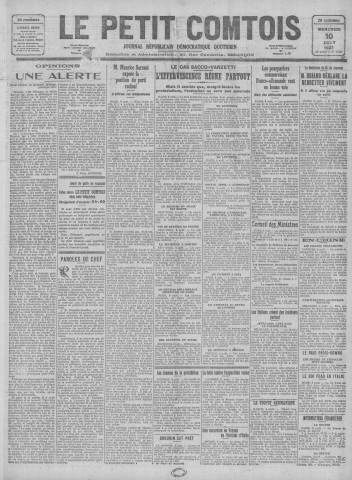10/08/1927 - Le petit comtois [Texte imprimé] : journal républicain démocratique quotidien