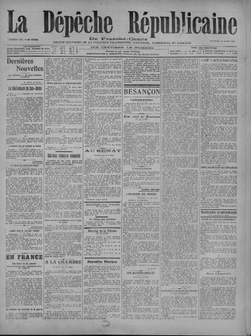 23/04/1920 - La Dépêche républicaine de Franche-Comté [Texte imprimé]