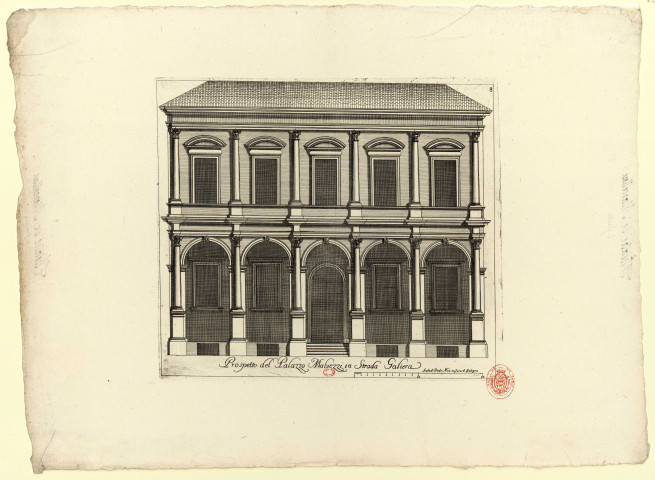 Prospetto del Palazzo Malvezzi in Strada Galiera [Image fixe] , 1700/1799