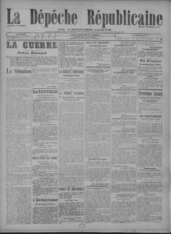 07/11/1916 - La Dépêche républicaine de Franche-Comté [Texte imprimé]