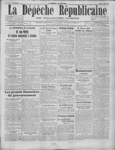 07/07/1932 - La Dépêche républicaine de Franche-Comté [Texte imprimé]