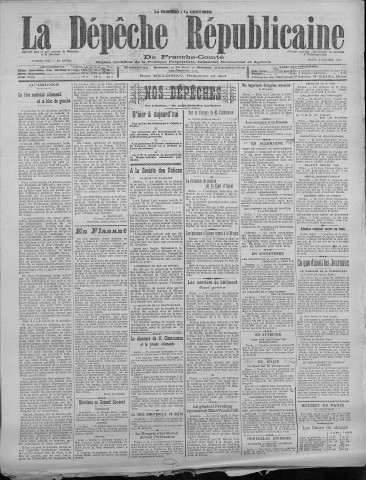 04/10/1921 - La Dépêche républicaine de Franche-Comté [Texte imprimé]