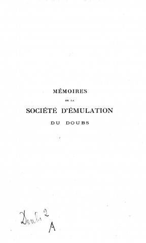 01/01/1924 - Mémoires de la Société d'émulation du Doubs [Texte imprimé]