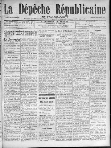 29/09/1913 - La Dépêche républicaine de Franche-Comté [Texte imprimé]