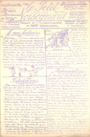 10/05/1915 - Le Petit Voisognard : organe bi-hebdomadaire du 369e terrassiers