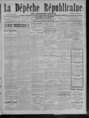16/12/1906 - La Dépêche républicaine de Franche-Comté [Texte imprimé]