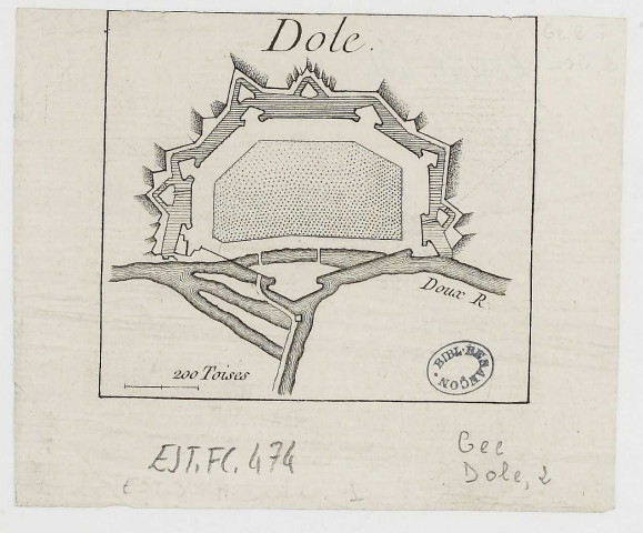 Dole [estampe] : [échelle] 200 Toises , [S.l.] : [s.n.], [1700-1799]