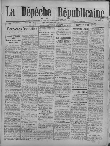 16/06/1919 - La Dépêche républicaine de Franche-Comté [Texte imprimé]