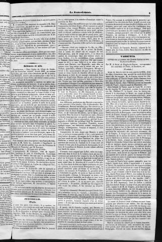 25/10/1840 - Le Franc-comtois - Journal de Besançon et des trois départements