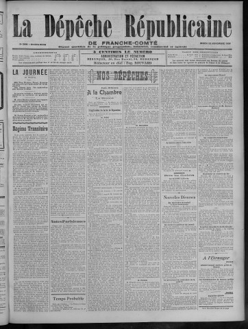 13/11/1906 - La Dépêche républicaine de Franche-Comté [Texte imprimé]