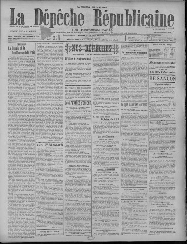 10/10/1922 - La Dépêche républicaine de Franche-Comté [Texte imprimé]