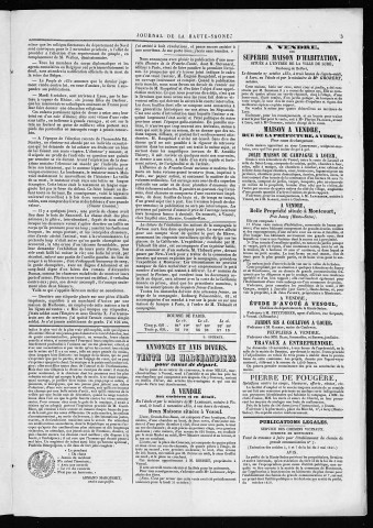 19/10/1850 - Journal de la Haute-Saône : n° 84 (1850), n° 84 (1856)