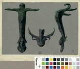 [Fragments de métal décorés, provenant de fouilles archéologiques] [dessin] / par Alfred Vaissier , [S.l. : Besançon ?] : [A. Vaissier], 1800-1899