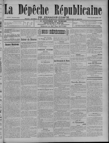 26/09/1907 - La Dépêche républicaine de Franche-Comté [Texte imprimé]