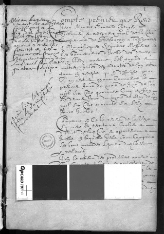 Comptes de la Ville de Besançon, recettes et dépenses, Compte de Mauris Euvrard (1er juin 1645 - 31 mai 1646)