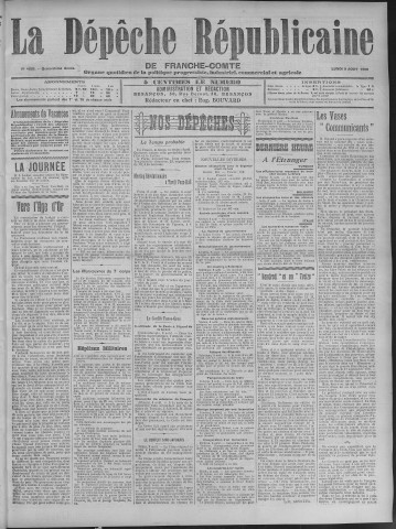 09/08/1909 - La Dépêche républicaine de Franche-Comté [Texte imprimé]