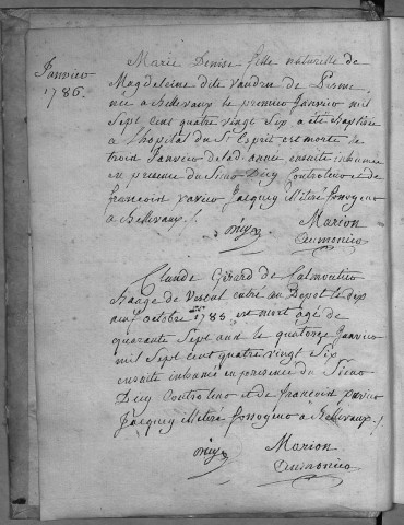 Registre des Hôpitaux : Hôpital Bellevaux
Décès d' hommes et de femmes (3 janvier 1786 - 23 décembre 1791)