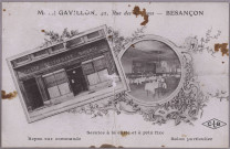 [Carte publicitaire du "Grand Restaurant Moderne - Gavillon", servant à noter l'addition au verso. [image fixe] , Besançon : Etablissements C. Lardier - Besançon, 1914/1920