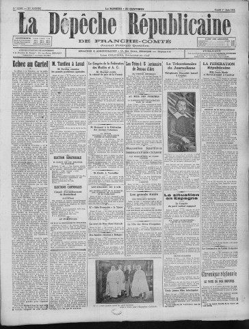 01/06/1931 - La Dépêche républicaine de Franche-Comté [Texte imprimé]