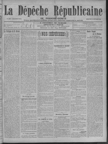 13/10/1909 - La Dépêche républicaine de Franche-Comté [Texte imprimé]