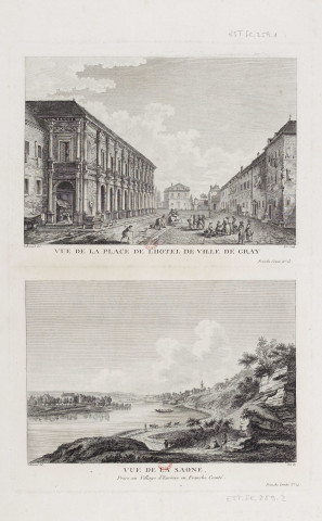 Vue de la place de l'Hôtel de Ville de Gray [estampe] / Lallemand, delineavit  ; Née, sculpsit , [S.l.] : [s.n.], [1700-1799] Franche-Comté n° 13