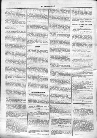 18/06/1857 - La Franche-Comté : organe politique des départements de l'Est