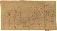Hôtels Tassin de Villiers et Tassin de Moncourt, à Orléans. Plan d'un étage des deux maisons / Pierre-Adrien Pâris , [S.l.] : [P.-A. Pâris], [1791]