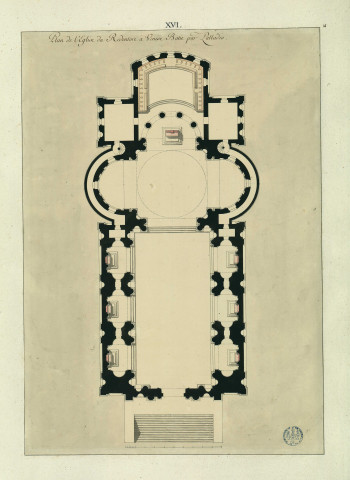 Plan de l'église du Redentore à Venise bâtie par Palladio / Pierre-Adrien Pâris , [S.l.] : [P.-A. Pâris], [1700-1800]