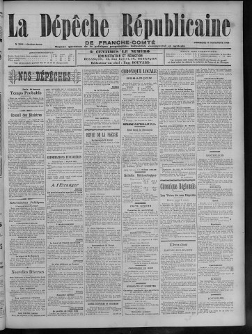 11/11/1906 - La Dépêche républicaine de Franche-Comté [Texte imprimé]
