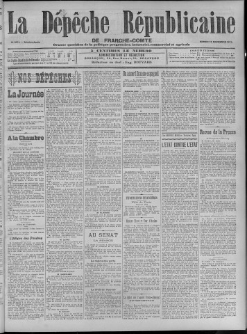 11/11/1911 - La Dépêche républicaine de Franche-Comté [Texte imprimé]