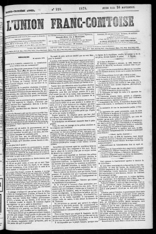 26/09/1878 - L'Union franc-comtoise [Texte imprimé]