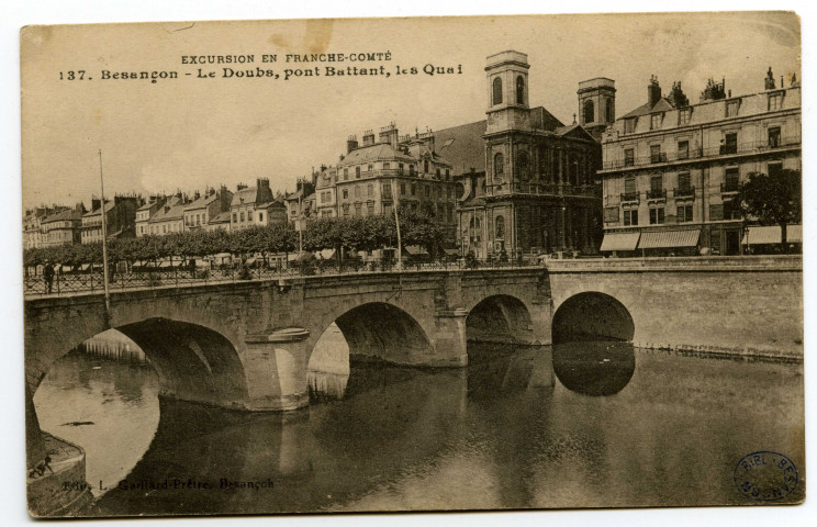 Besançon - Le Doubs, Pont Battant et les Quais [image fixe] , Besançon : Edit. L. Gaillard-Prêtre, 1912/1917