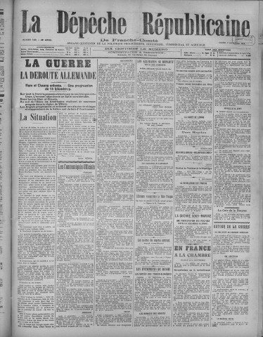 07/09/1918 - La Dépêche républicaine de Franche-Comté [Texte imprimé]