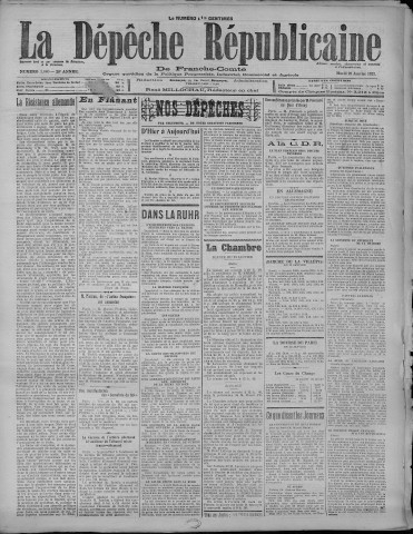 23/01/1923 - La Dépêche républicaine de Franche-Comté [Texte imprimé]