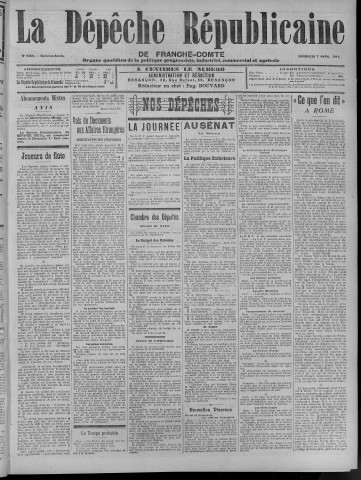 07/04/1911 - La Dépêche républicaine de Franche-Comté [Texte imprimé]