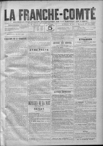 20/06/1888 - La Franche-Comté : journal politique de la région de l'Est