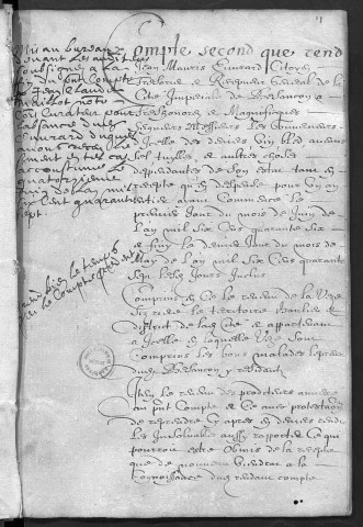 Comptes de la Ville de Besançon, recettes et dépenses, Compte de Mauris Euvrard (1er juin 1646 - 31 mai 1647)